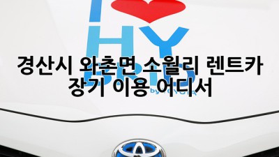 경산시 와촌면 소월리 렌트카 장기 이용, 어디서? 🤔