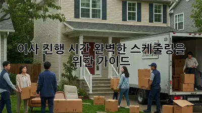 이사 진행 시간: 완벽한 스케줄링을 위한 가이드